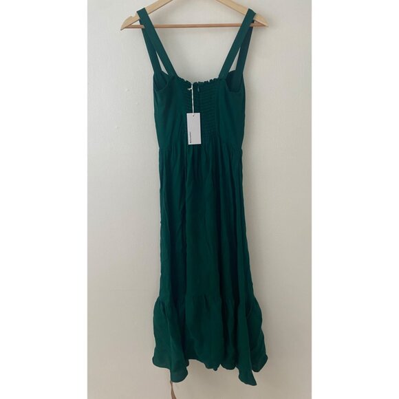 NWT Reformation Celestia Midi Dress Emerald Green Christmas Holidays - Picture 7 of 9